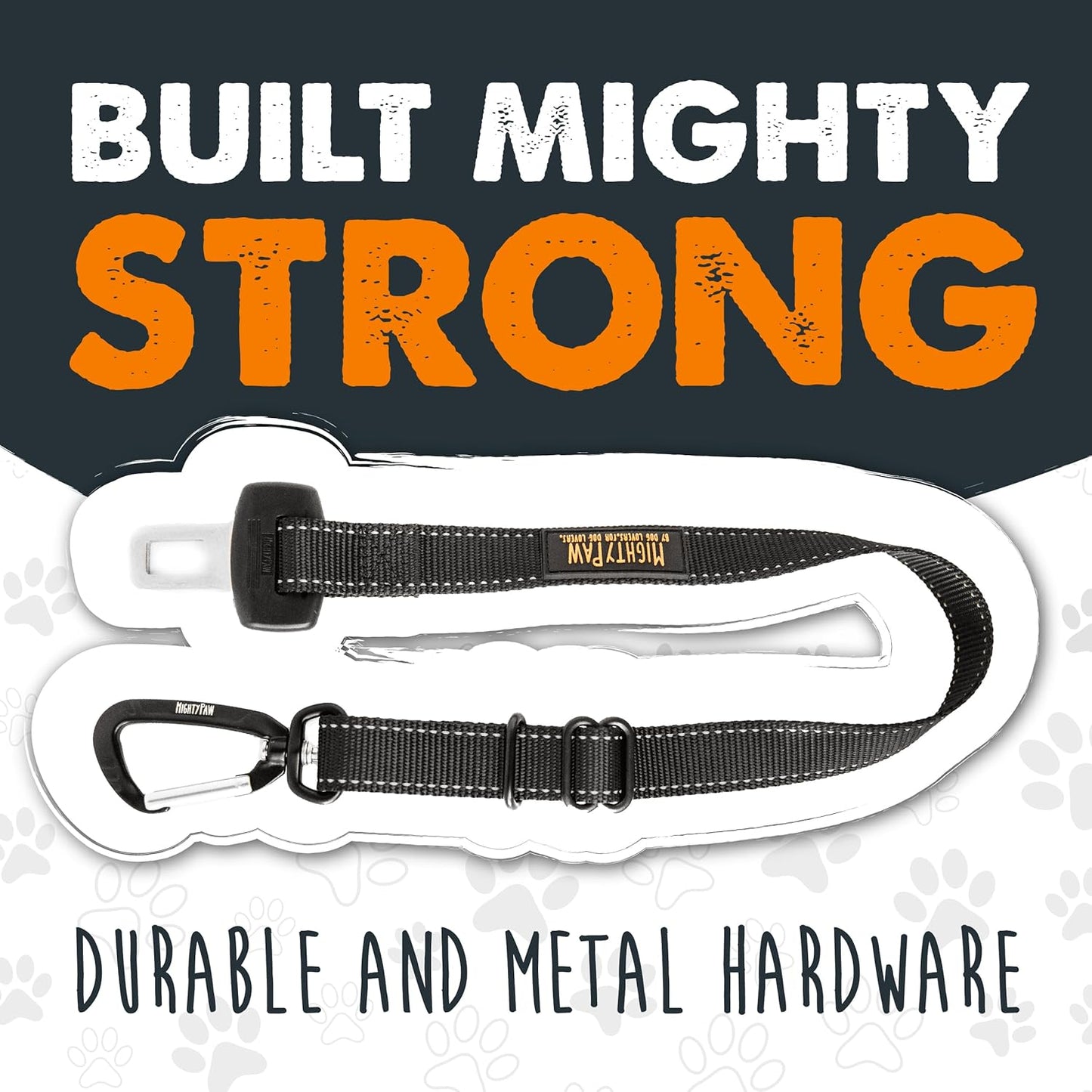 Dog Car Seat Belt | Universal Pet Safety Belt, Created with Human Seatbelt Material. All-Metal Hardware with Adjustable Length Strap. Exceeds Safety Standards. Keep Your Dog Secure (Black)